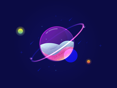 Sparkling Planet illustration vector