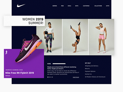 Nike women homepage