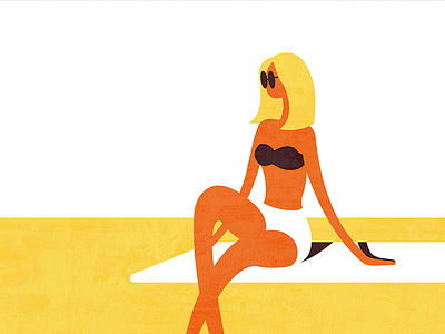 Diving Board character colorful diving board girl holiday illustration minimal pool summer sun woman yellow