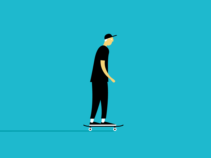 Skateboarder animation boy cap character design color frame by frame illustration skateboard skateboarder vector