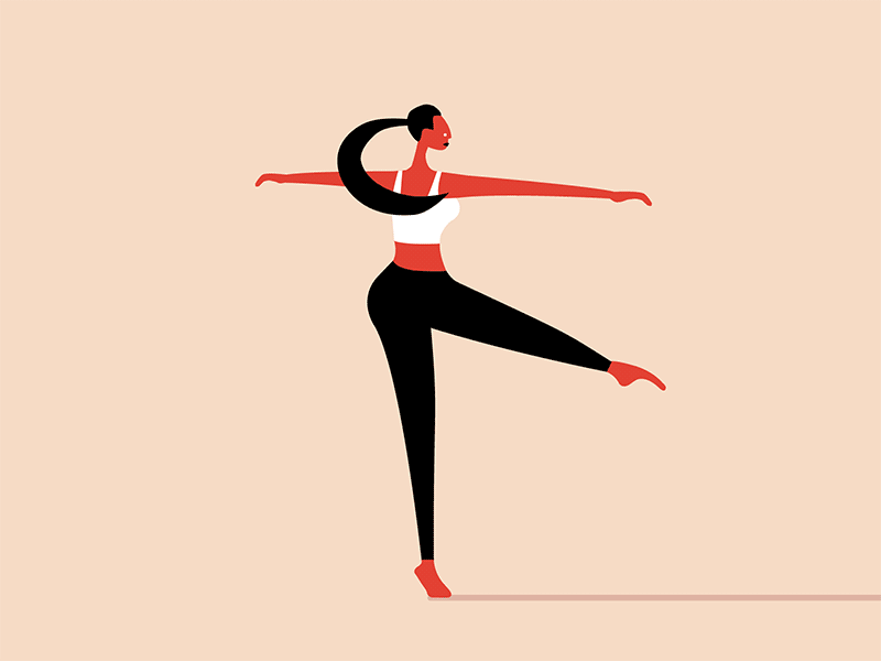 Pirouette abstract animation character dance dancer design frame by frame girl motion pirouette vector woman