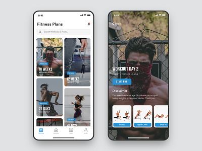 Fitness Plans App app design apple blue exercise fitness app gym ios minimal mobile app mobile ui plans sports training ui userinterface ux workout workout app