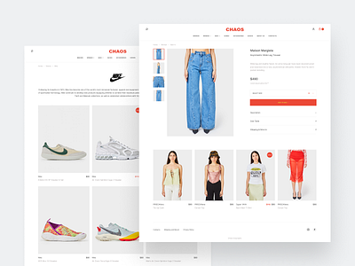 Chaos Concept Store — E-commerce Website design e commerce fashion simple site store ui ux web white