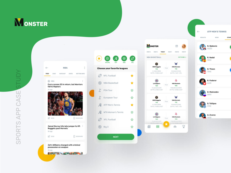 Sports App sports app sports score news events cards design app design app
