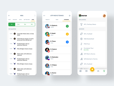 Sports App app app design cards design events app news score sports sports app