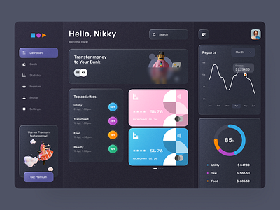 Finance Dashboard Dark Concept