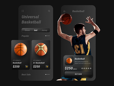 Basketball App app app design app ui ball basketball basketball app basketball court dark design sports sports equipment ui uidesign