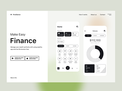 FinoFinance web animation black and white clean dashboard design finance finance web money ui web website