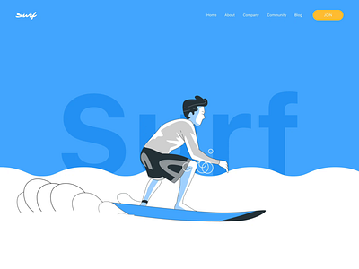 Surfing animation design interaction summer surf surf board surf boat surfing ui web website