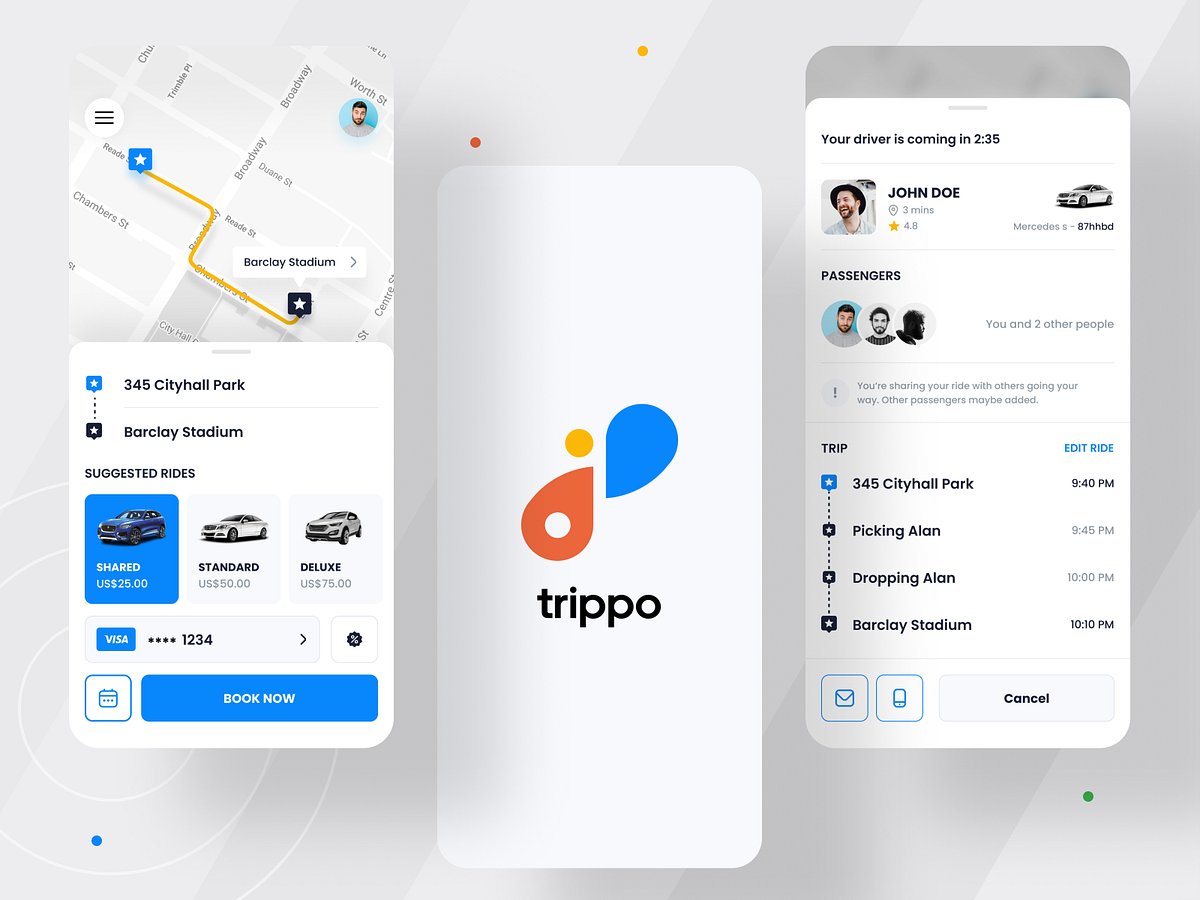 Taxi booking app by MindInventory UI/UX for MindInventory on Dribbble
