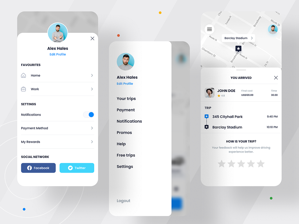 Taxi booking app by MindInventory UI/UX for MindInventory on Dribbble