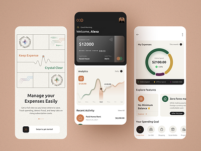 Expense Tracker App app banking expense expense manager expense tracker finance financial fintech graph income interface manager mobile mobile design money payment statistics tracker ui ux wallet