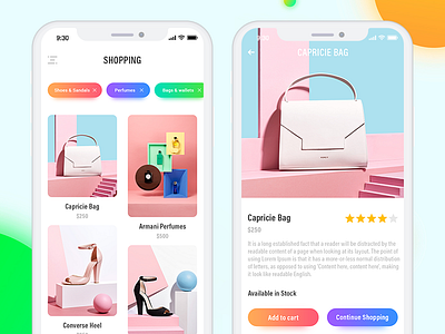 Shopping App gradient ios iphone x shopping app