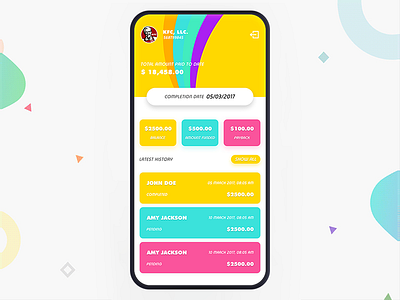 Fund App colorful flat design fund app ios money