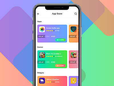App Store Redesign Concept app store apps games gradient ios widgets