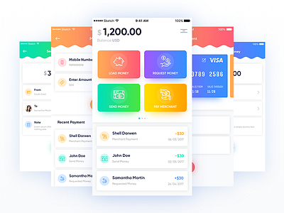 Payment App android app design design gradient ios merchant money payment receive transfer wallet