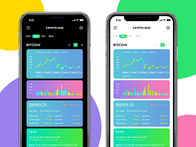 Crypto Hub android app bitcoin crypto currency ethereum ios market trading ui ux wallet