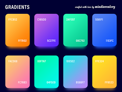 Gradient Palettes (Freebies) android app freebie gradient gradients ios ipad iphone photoshop psd