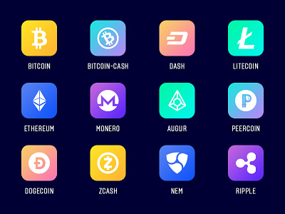 Cryptocurrency Icons bitcoin crypto cryptocurrency currency ethereum gradient icons mindinventory wallet