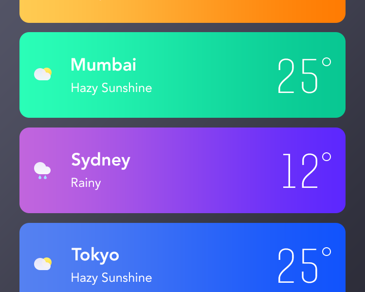 Weather App by MindInventory UI/UX for MindInventory on Dribbble