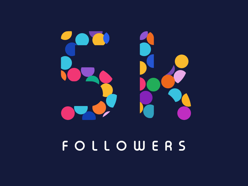 5000 Followers 5000 5k color colors dribbble followers ui