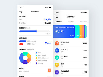 Expense Tracker App app expense tracker finance graph inspiration iphonex mindinventory money payment uiux wallet
