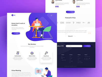 Landing Page - Website access illustration landing page marketing meeting user experience design ux ui virtual meeting web web site service website work