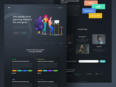 Mix landing page