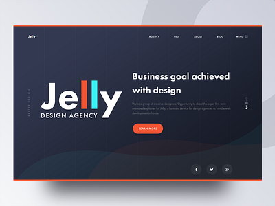 Jelly Agency agency bitcoin blockchain business colorful cryptocurrency dark design designagency ethereum gradient hero image jelly landing page learning ui ux web website