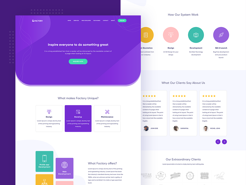 Factory Landing Page by MindInventory UI/UX for MindInventory on Dribbble