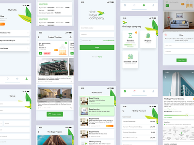 Baya Dribbble animation app baya bird dashboard design green illustration ios iphonex payment proeprty app profile timeline ui ux