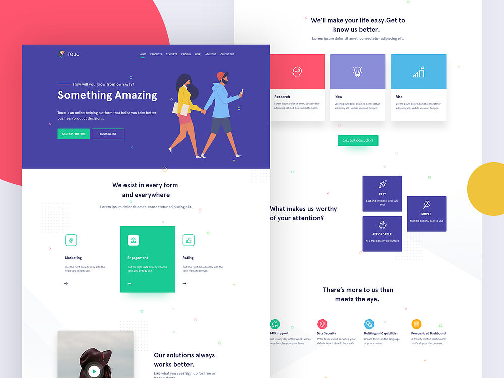 Touc Landing Page exploration by MindInventory UI/UX for MindInventory ...