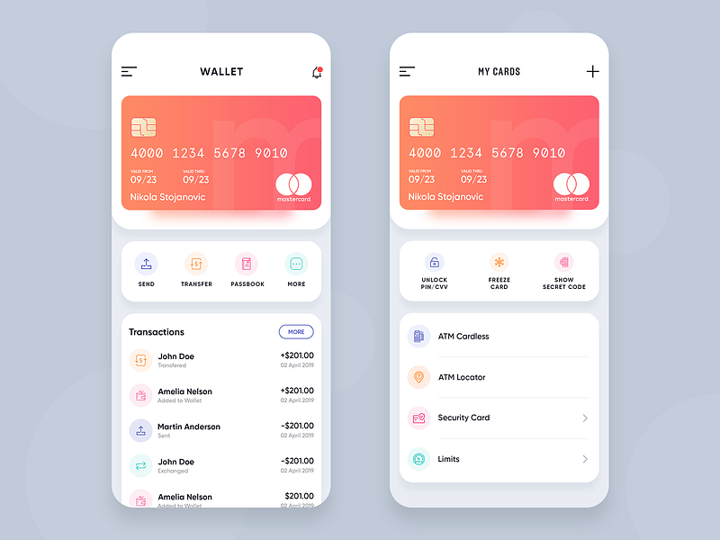 Wallet app by MindInventory UI/UX for MindInventory on Dribbble