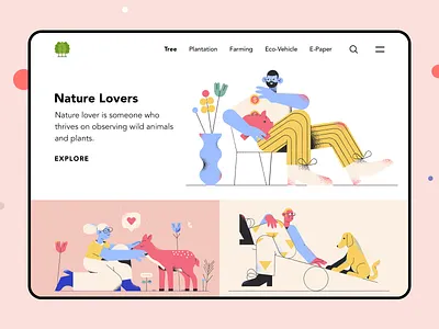 Aloha aloha cards illustration landing page nature nature lover slider web website