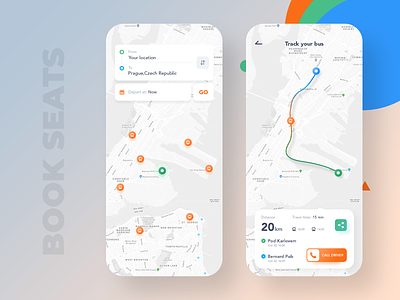 Bus app app design booking bus bus booking design driver map ride routes seats