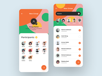 Messaging app create group