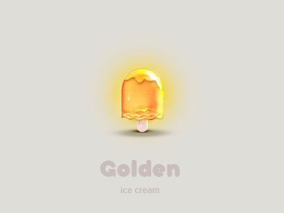 Golden ice cream golden icecream illustrator photoshop yellow yummy