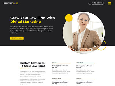 Landing page for Law Firm