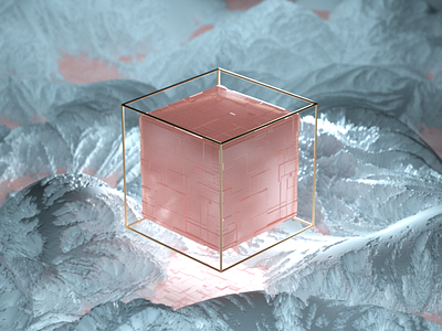 C4D Cube practice 3d abstract art c4d design geometry glass golden graphicdesign metal octane textures