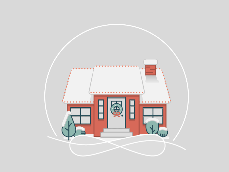 Hello Dribbble! 3d display christmas gif home illustration winter wonderland