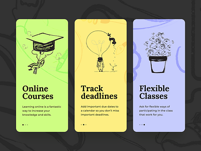 courses - steps app app design colors design illustration ui