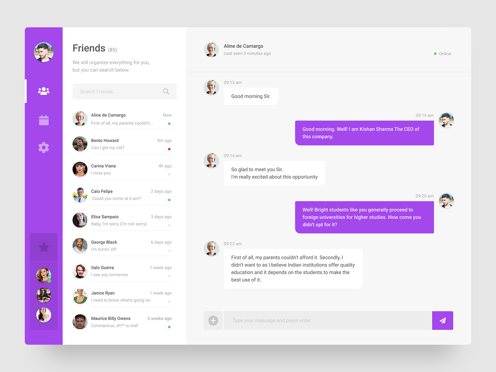 chat by Murilo Guerra on Dribbble