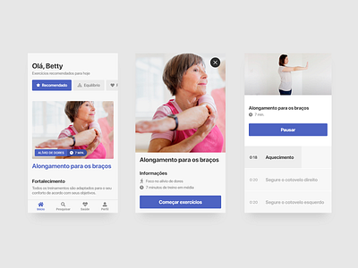 exercise app for seniors app clean design exercise ui