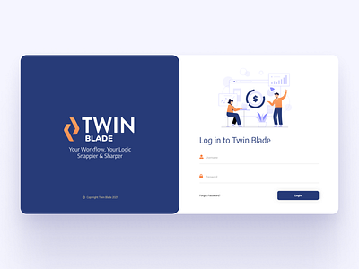 Login Page Design - TwinBlade dashboard design figma sketch ui uidesign uiux uxdesign webapp xd