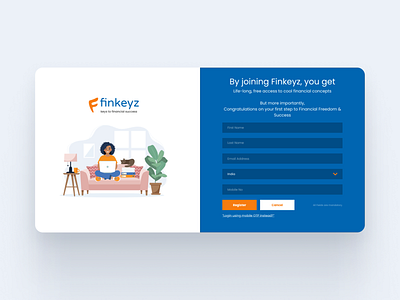 Finkeyz - Register dashboard design figma portal sketch ui uidesign uiux uxdesign web design website design xd