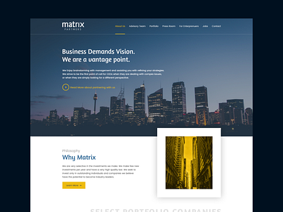 Matrix Partners - Website Design corporate design figma matrix simcard sketches ui uidesign uiux uiuxdesign uxdesign webdesign website website design websitedesign xd
