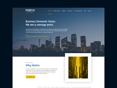 Matrix Partners - Website Design