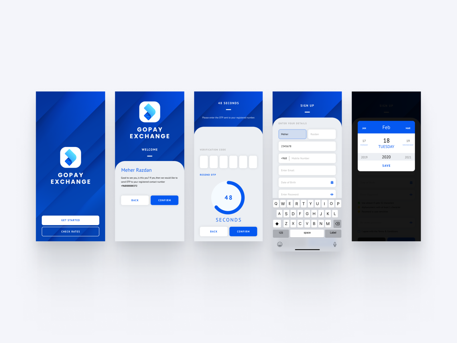 App Design - GoPay Exchange by Alok Desai on Dribbble