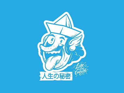 Paper Guy character guy hat head laugh lettering mascot mustachea origami sticker wings
