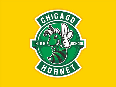 Chicago Hornet basketball chicago highschool hornet illustration insect logo mascot sport vector